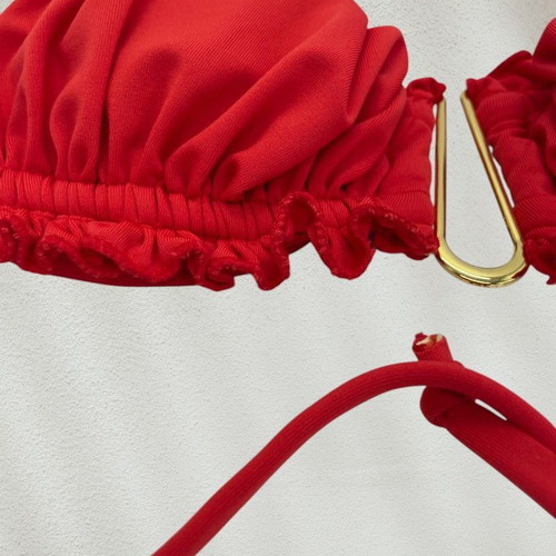 Pixie Swim strapless bikini top red new Large