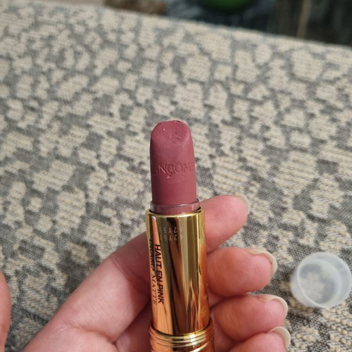 Lancome L'Absolu Rouge lipstick used, shade 399