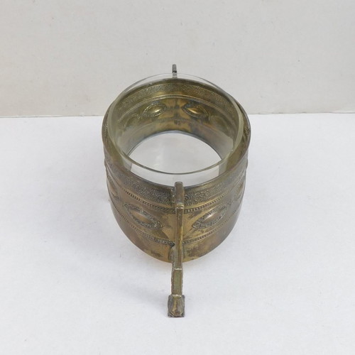Bronze jardiniere with inner glass, French, about 130 years old