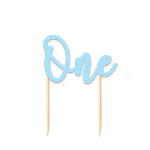 Cake decoration One paper light blue new