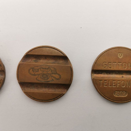 Gettone Telefonico phone tokens used, pack of 5 pieces