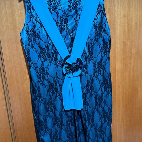 Lace formal dress like new, black and green
