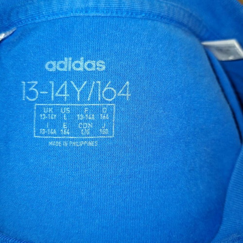 Adidas t-shirt blue, like new, size 13 years