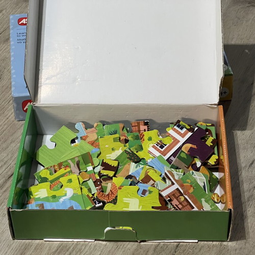 AS Magnet Box Learn to Write and Farm Puzzle Set used
