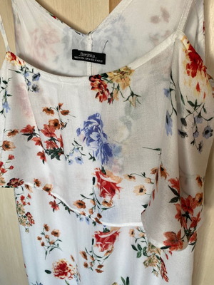 Berska dress size M used, white with floral print