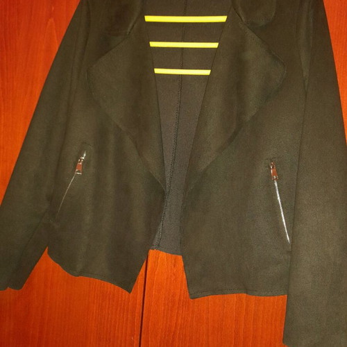 Black suede jacket like new, one size, lightly worn