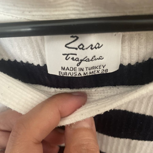 Mini dress Zara used, dark blue with white, straight fit