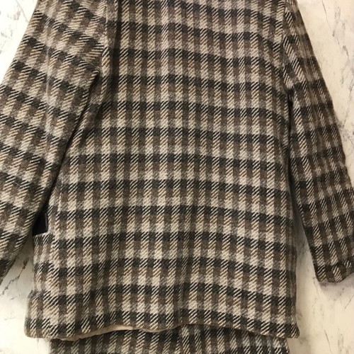 Vintage Fragos Checked Wool Suit Set No48 with Velvet Details used