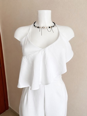 Kendall + Kylie white jumpsuit size L like new