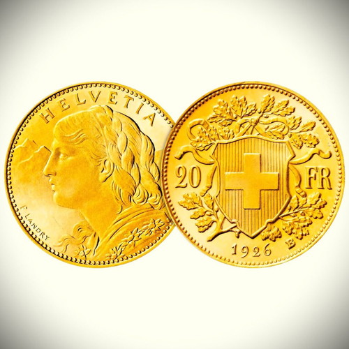Swiss 20 Francs Gold Coin 1926 24K Museum Quality Replica New