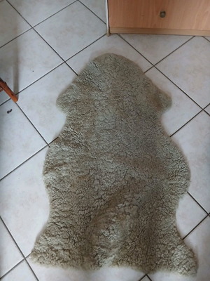 Leather wool rug lamb used