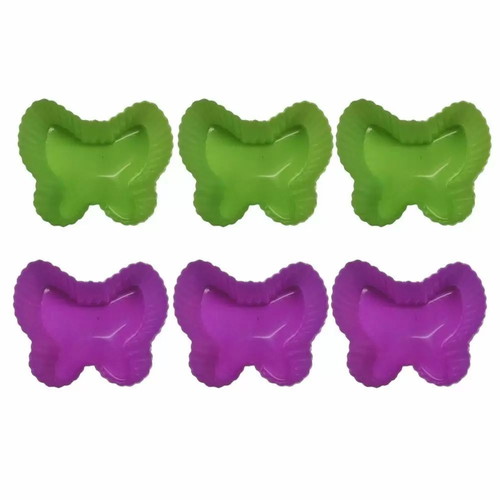 Silicone cupcake/muffin molds 6 pcs 7cm butterfly new