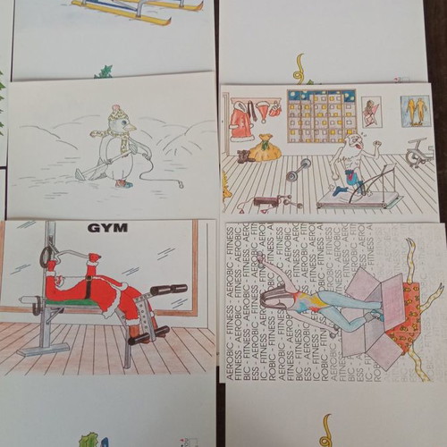 Advertising Christmas cards new, pack of 8, GYMNASTIKA