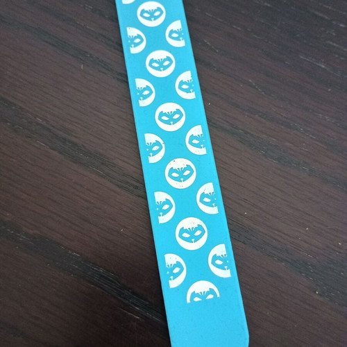Children's soft plastic bracelet blue with mask design like new