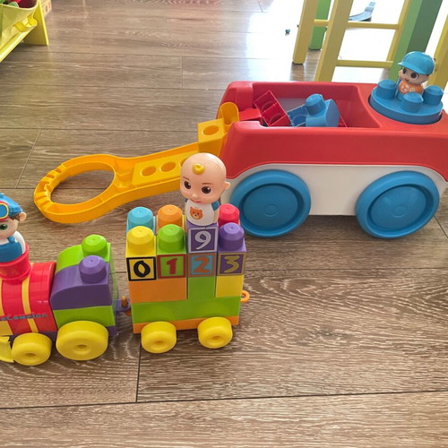 Cocomelon Train and Building Blocks Set like new