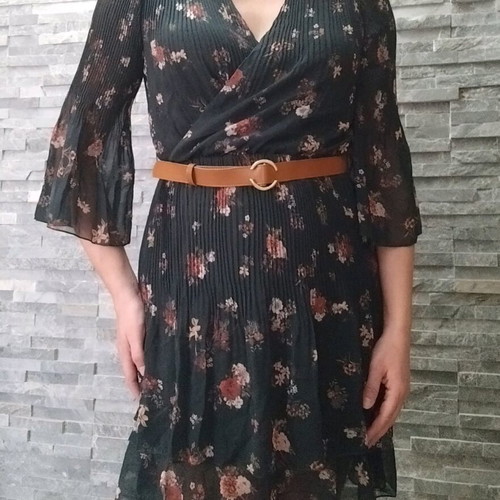 Nadia Chalimou Small dress dark green floral like new