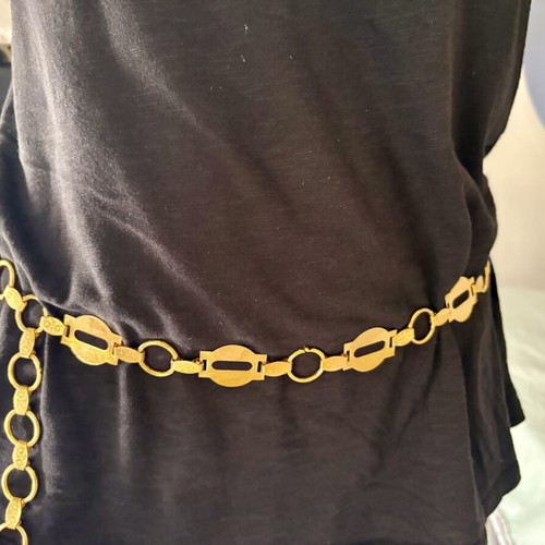 Vintage handmade adjustable gold belt