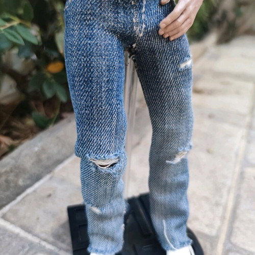 Ken Action Figure Doll with Articulated Body and Handmade Jeans