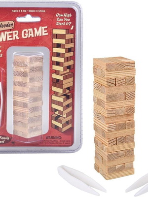Mini Wooden Tower Game new with tweezers