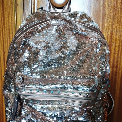 Backbag Tom&Eva backpack gold with gold sequins like new