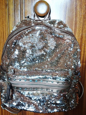 Backbag Tom&Eva backpack gold with gold sequins like new