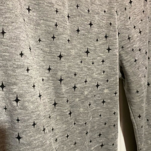 Gray pajama pants with black stars like new, size M-L
