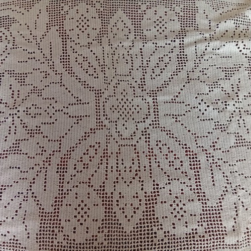 Large handmade crocheted table runner, 60x166 cm