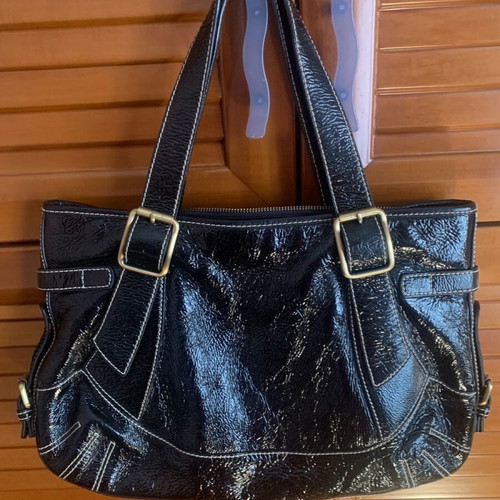 Tous handbag black vinyl and suede