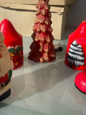 Vintage ρετρό χριστουγεννιάτικα κεριά καινούργια, σετ 5 τεμαχίων