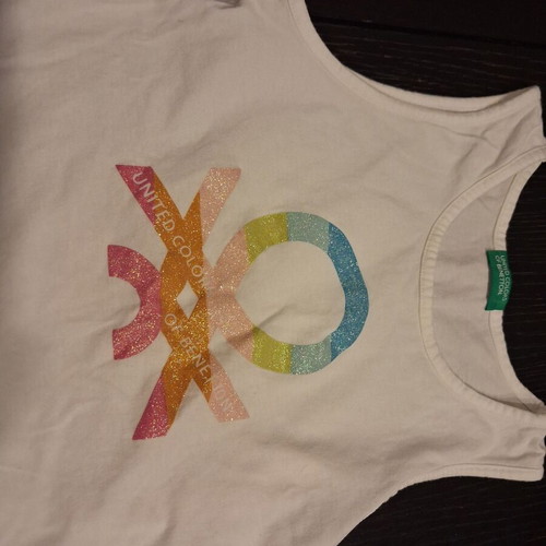 Benetton sleeveless blouse for girls, like new, size 140 cm, white