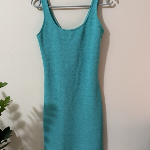 Bershka turquoise midi dress sleeveless, medium