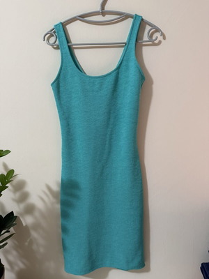 Bershka turquoise midi dress sleeveless, medium