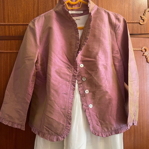 Short jacket 100% silk Italian size L like new