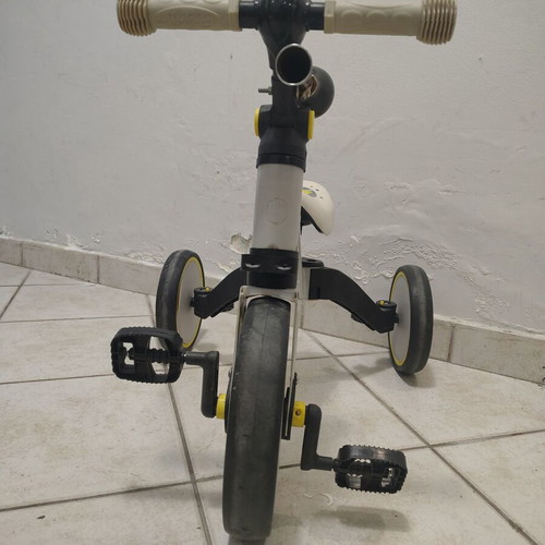 Momi Loris 4-in-1 balance bike used, gray yellow with horn