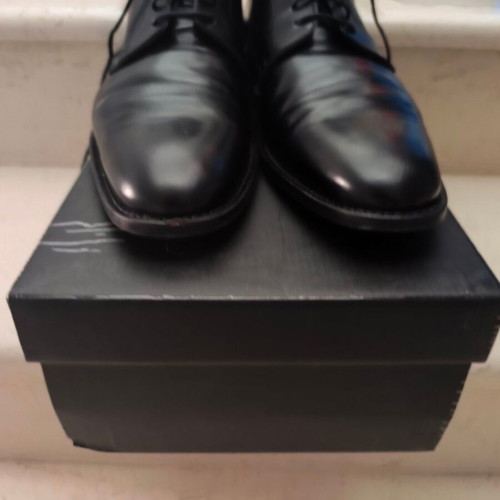 J.BOURNAZOS men's leather shoes size 45 like new, black