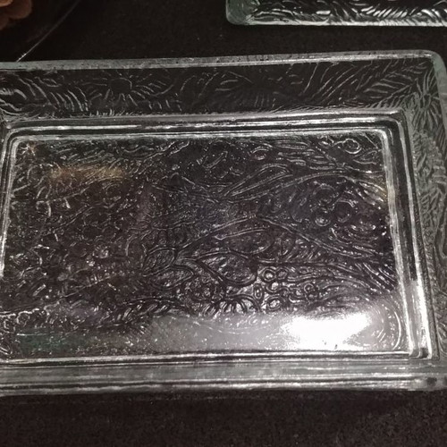 Butter box/ butter container Art Deco glass Zabkowice Poland 1930