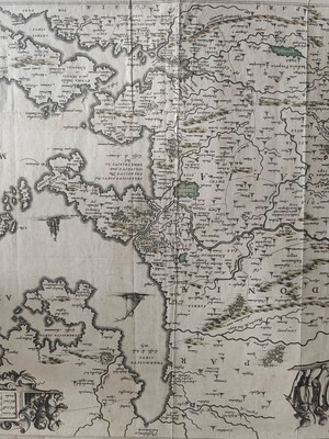 Αυθεντικός χάρτης Θεσσαλίας Jansonius 60x50 εκ. σε καλή κατάσταση