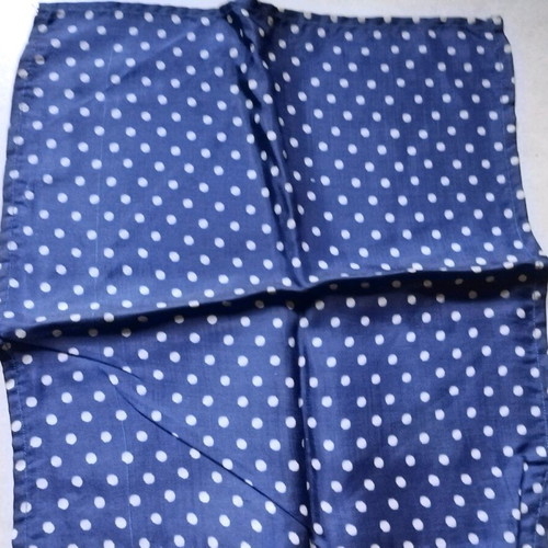 Handmade pocket square used, blue
