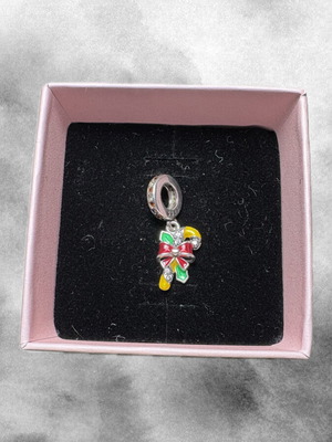 Festive Candy Cane Charm like new, multicolor and silver