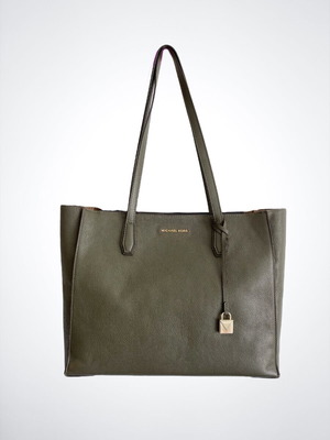 Δερμάτινη Michael Michael Kors Mercer Tote Bag σαν καινούργια, ώμου, λαδί