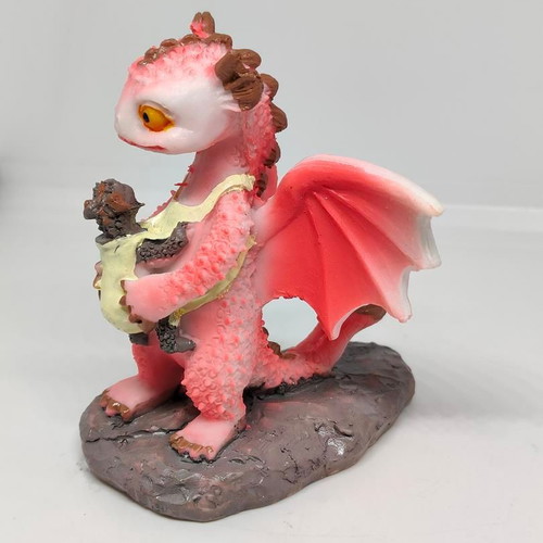Handmade dragon figurine with baby, like new