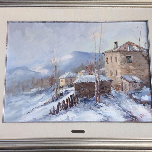 Oil painting on canvas by Vas. Kolokythas 1948 in excellent condition