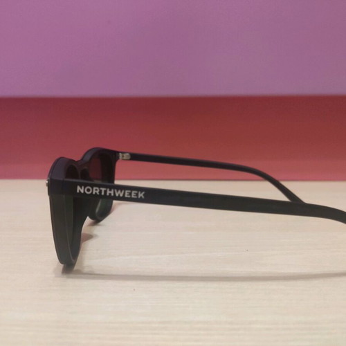 Northweek Phantom Matte Black sunglasses with green polarised lenses new