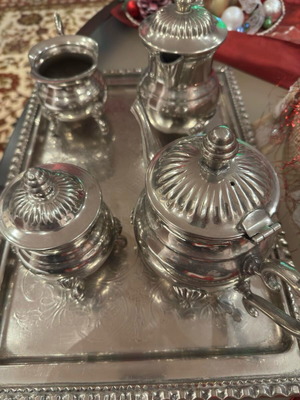 Vintage silver metal tea set like new