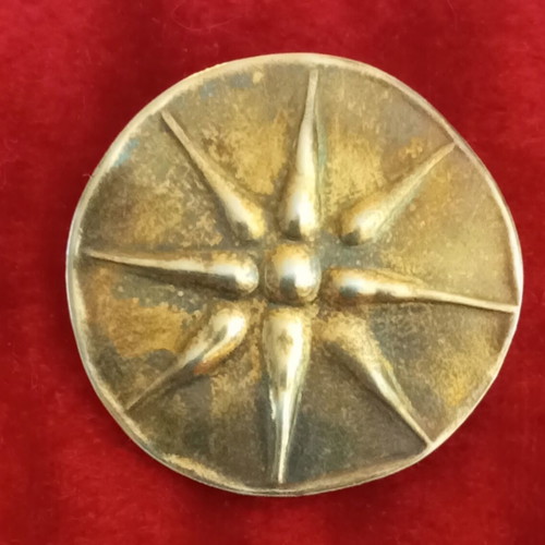 Zolotas 950 gold-plated Vergina star pendant brooch vintage