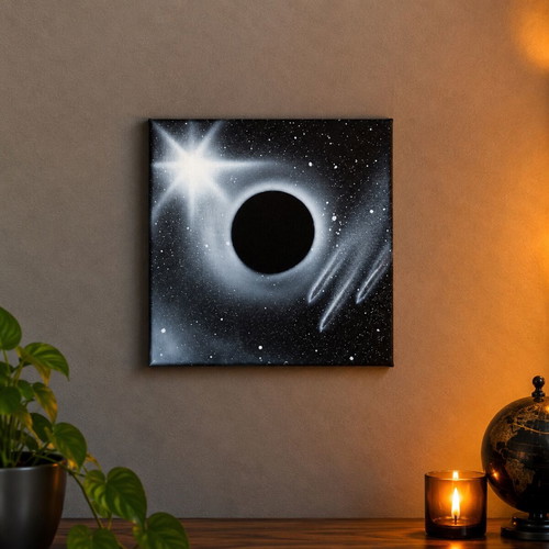 Black Hole Handmade Space Painting on Canvas