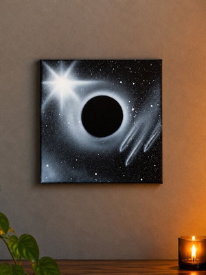Black Hole Handmade Space Painting on Canvas