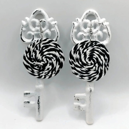 Handmade polymer clay dangle earrings new with stainless steel fasteners