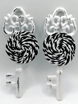 Handmade polymer clay dangle earrings new with stainless steel fasteners