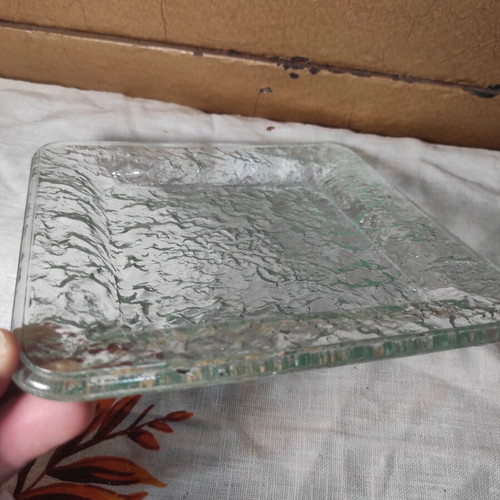 Vintage Crate and Barrel USA 1980s glass dessert plates set of 6 like new